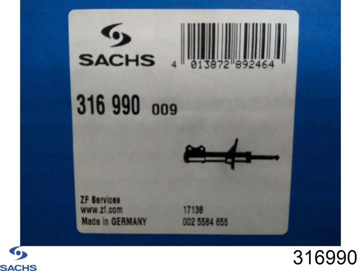 Стойка амортизатора передняя Sachs 316990 цена, от 101.35 USD