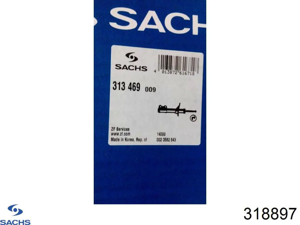 Амортизатор задний правый 318897 Sachs