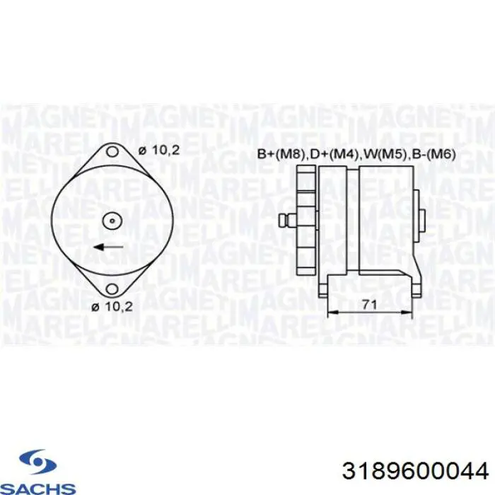 Вилка сцепления 3189600044 Sachs