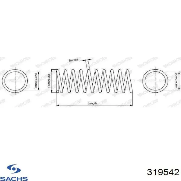 Стойка амортизатора передняя Sachs 319542 цена, от 129.44 USD