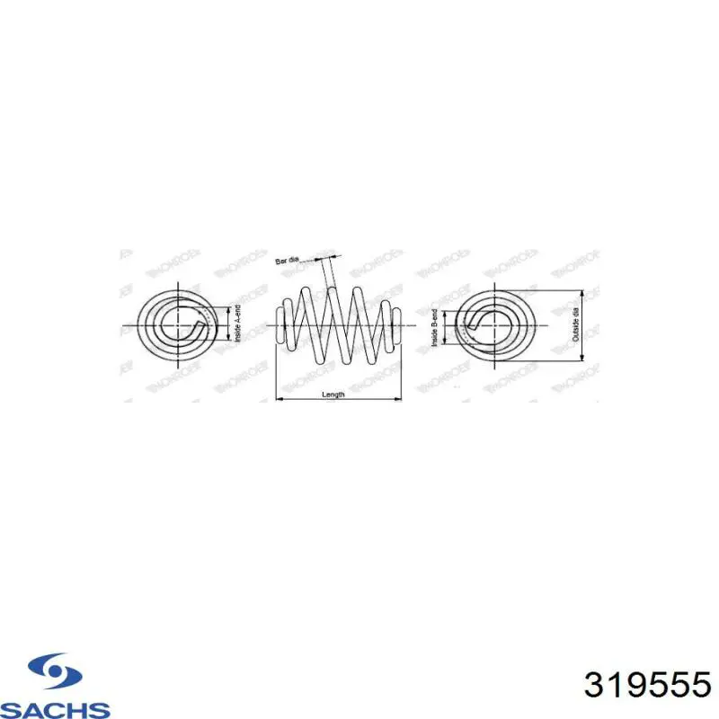 Стойка амортизатора передняя Sachs 319555 цена, от 95.75 USD