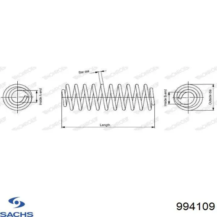 Купить 994109 Sachs Пружина подвески