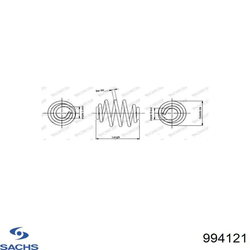 Пружина амортизатора Sachs 994121 цена, от 26.26 USD