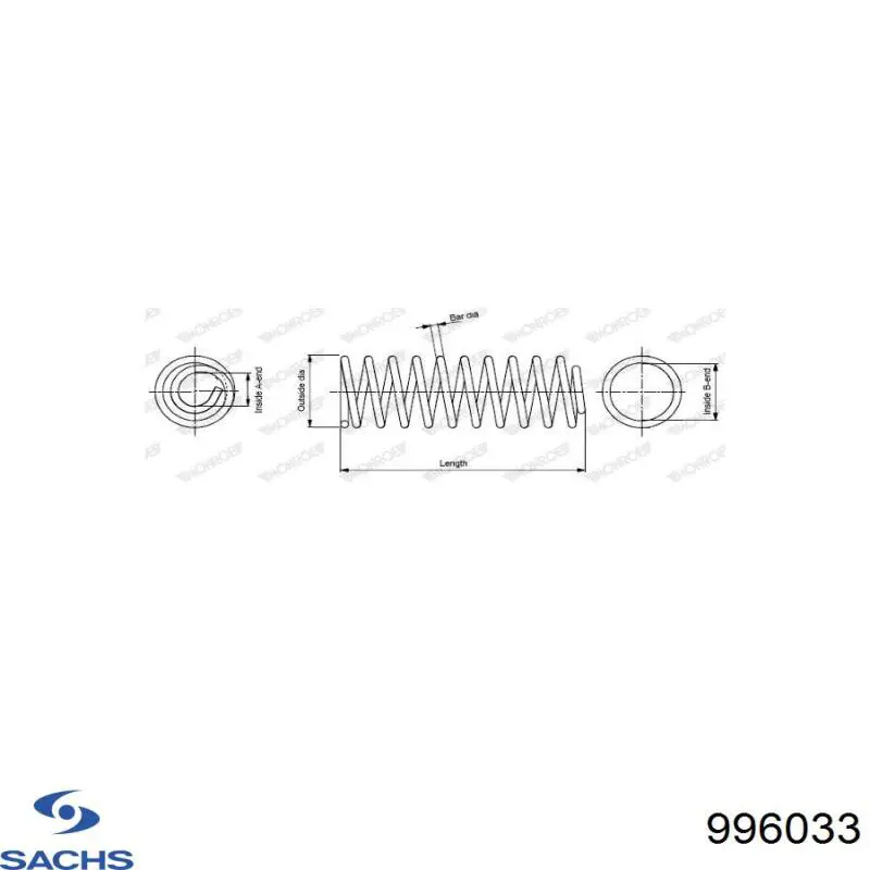 Купить 996033 Sachs Пружина подвески