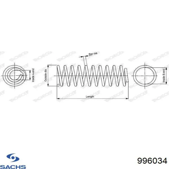 Задняя пружина 996034 Sachs