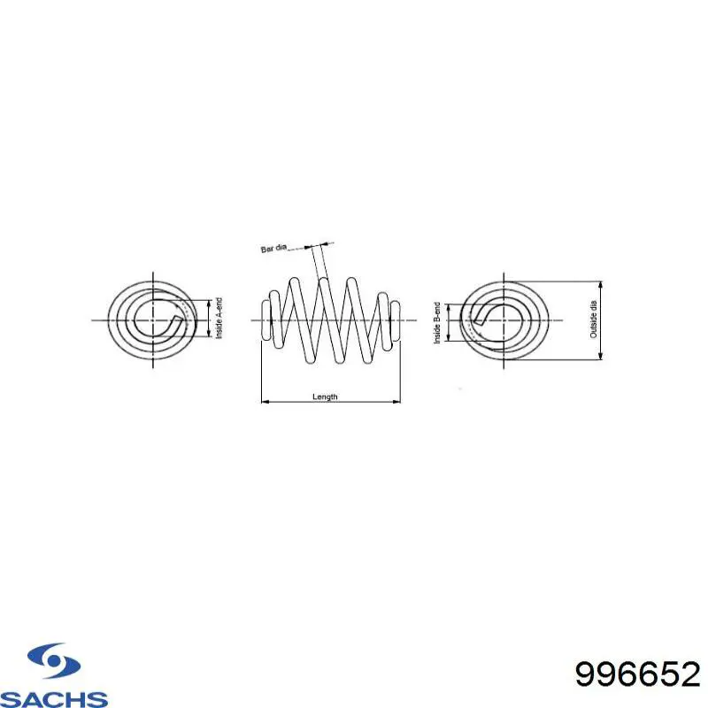 Купить 996652 Sachs Пружина подвески
