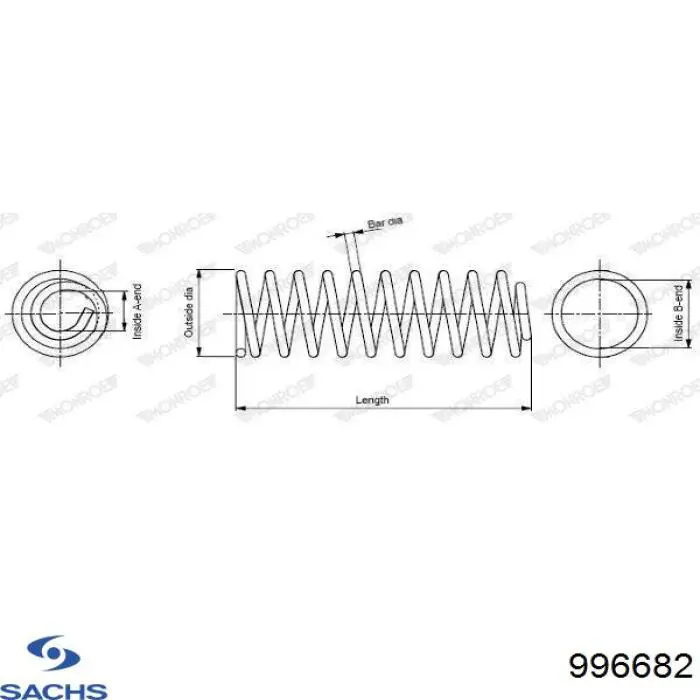 Пружина амортизатора Sachs 996682 цена, от 45.15 USD