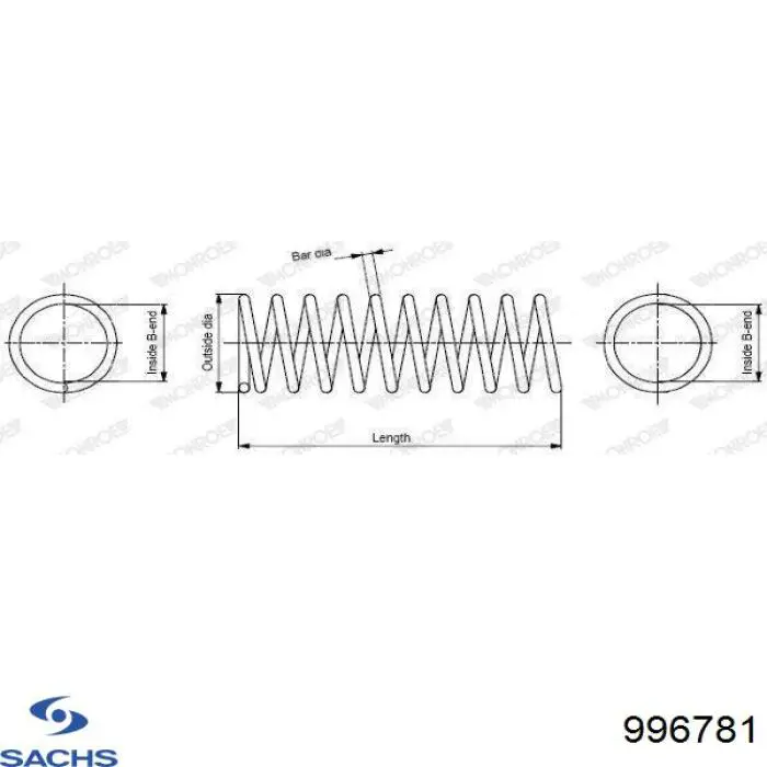 Купить 996781 Sachs Пружина подвески
