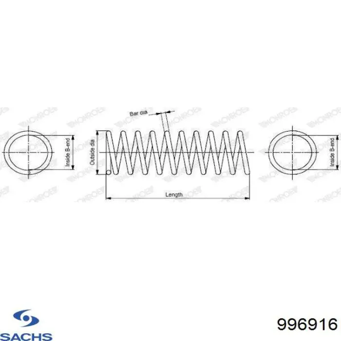 Купить 996916 Sachs Пружина подвески