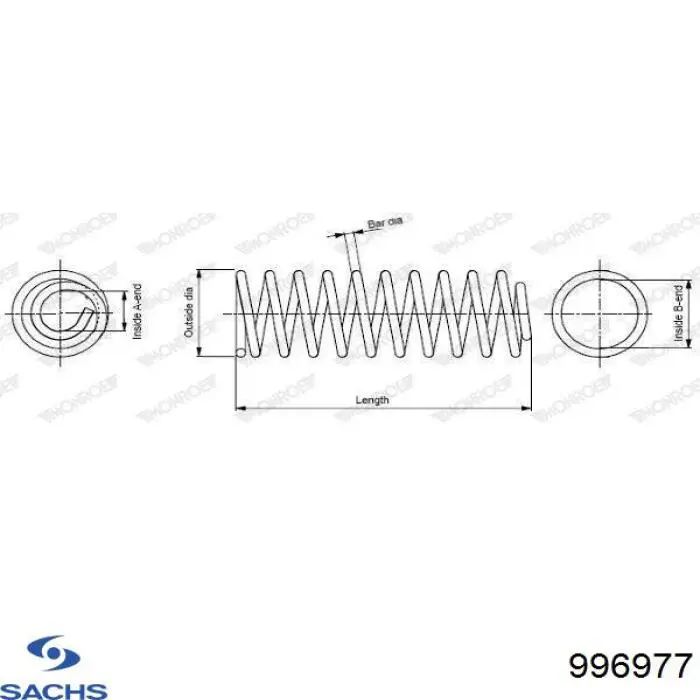 Пружина амортизатора Sachs 996977 цена, от 35.62 USD