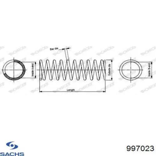 Купить 997023 Sachs Винтовая пружина подвеска