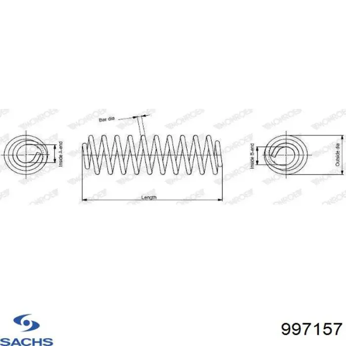 Пружина передняя Sachs 997157