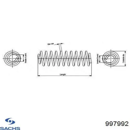 Пружина амортизатора передняя Sachs 997992 цена, от 24.08 USD