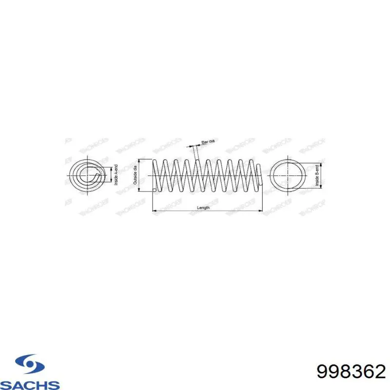 Купить 998362 Sachs Винтовая пружина подвеска