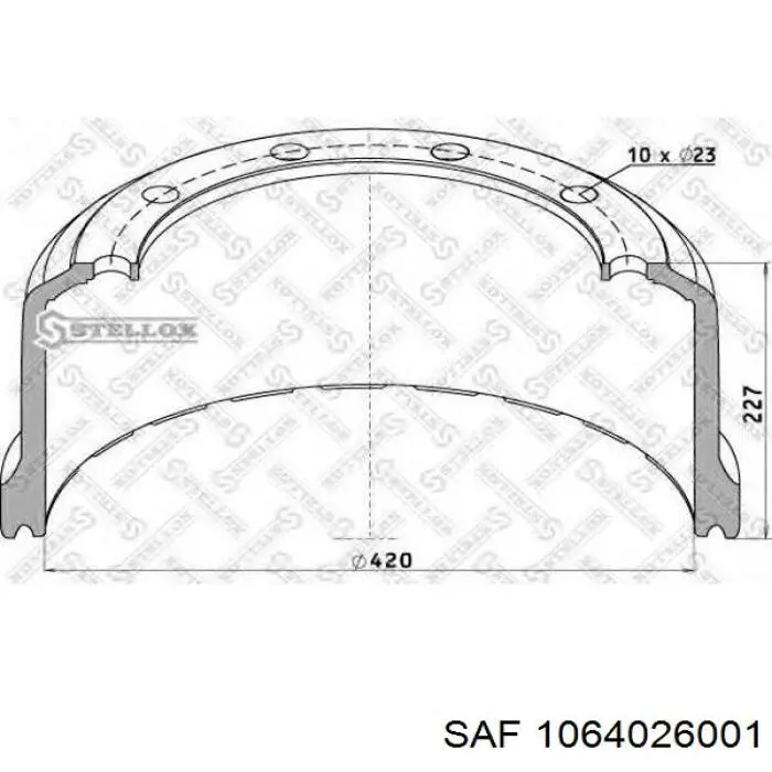 1064026001 SAF Тормозной барабан