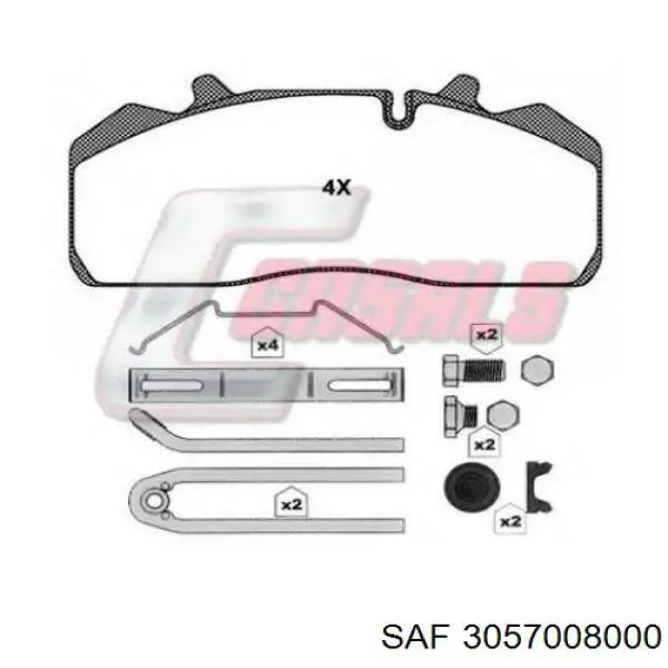 Купить 3057008000 SAF Колодки тормозные
