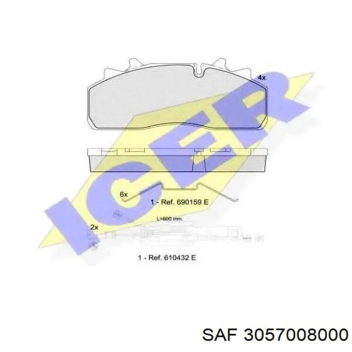Передние тормозные колодки 3057008000 SAF