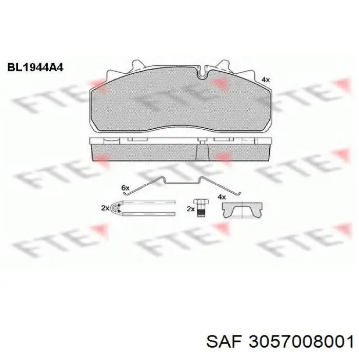 3057008001 SAF колодки тормозные передние дисковые