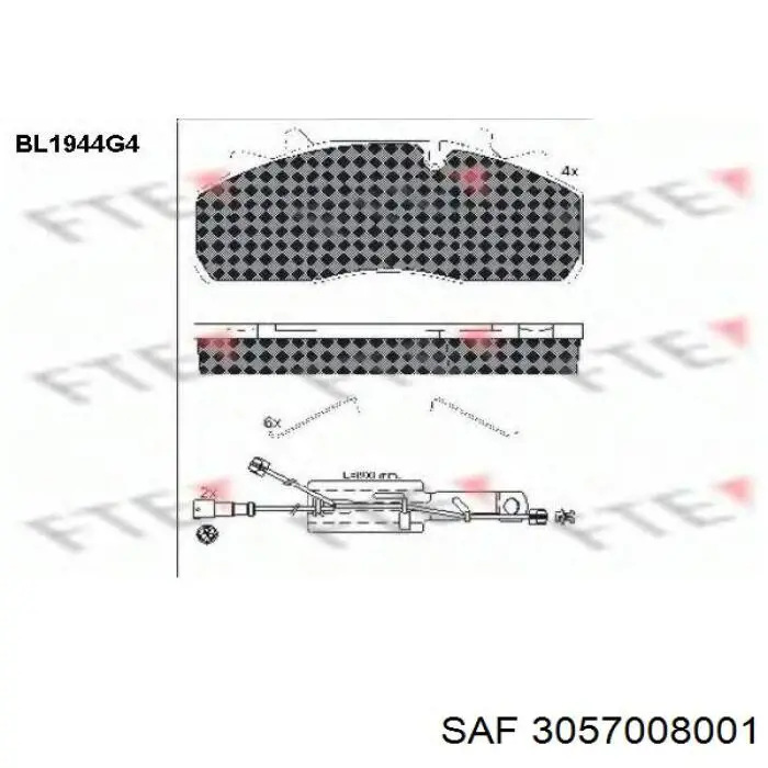 Передние тормозные колодки 3057008001 SAF