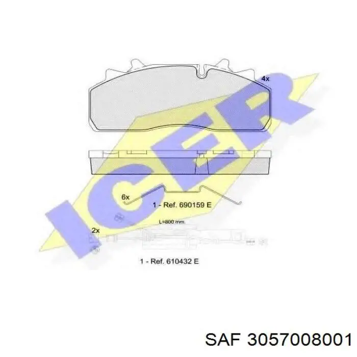 Купить 3057008001 SAF Колодки тормозные