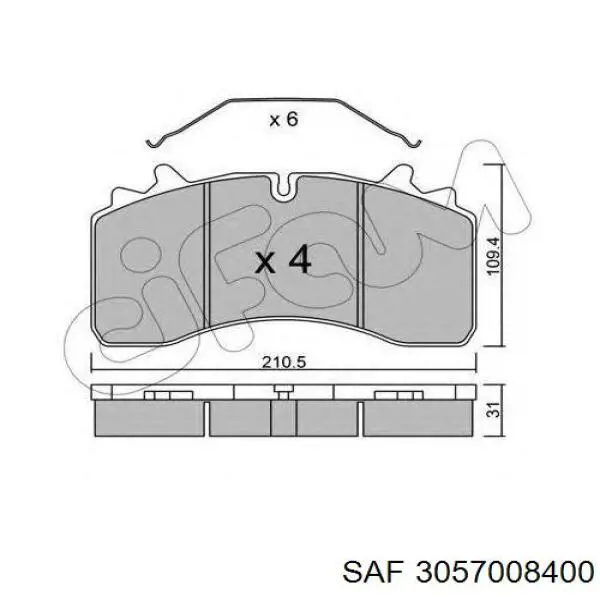 3057008400 SAF Колодки тормозные дисковые комплект