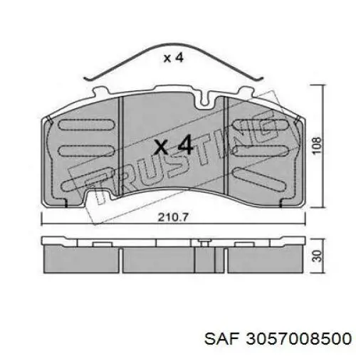 Задние тормозные колодки 3057008500 SAF