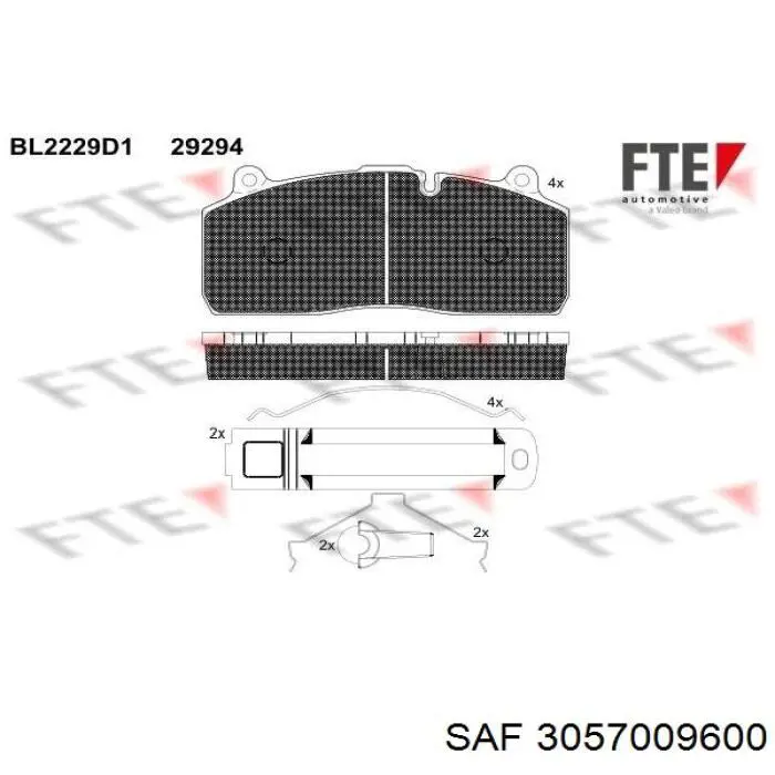 03057009601 SAF Колодки передние