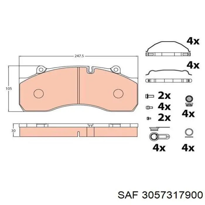 Задние тормозные колодки PA2003 Brembo