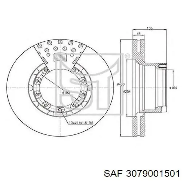 Купить 3079001501 SAF Ротор тормозной