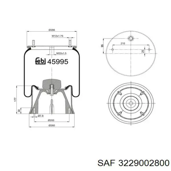 3229002800 SAF Пневмоподушка моста