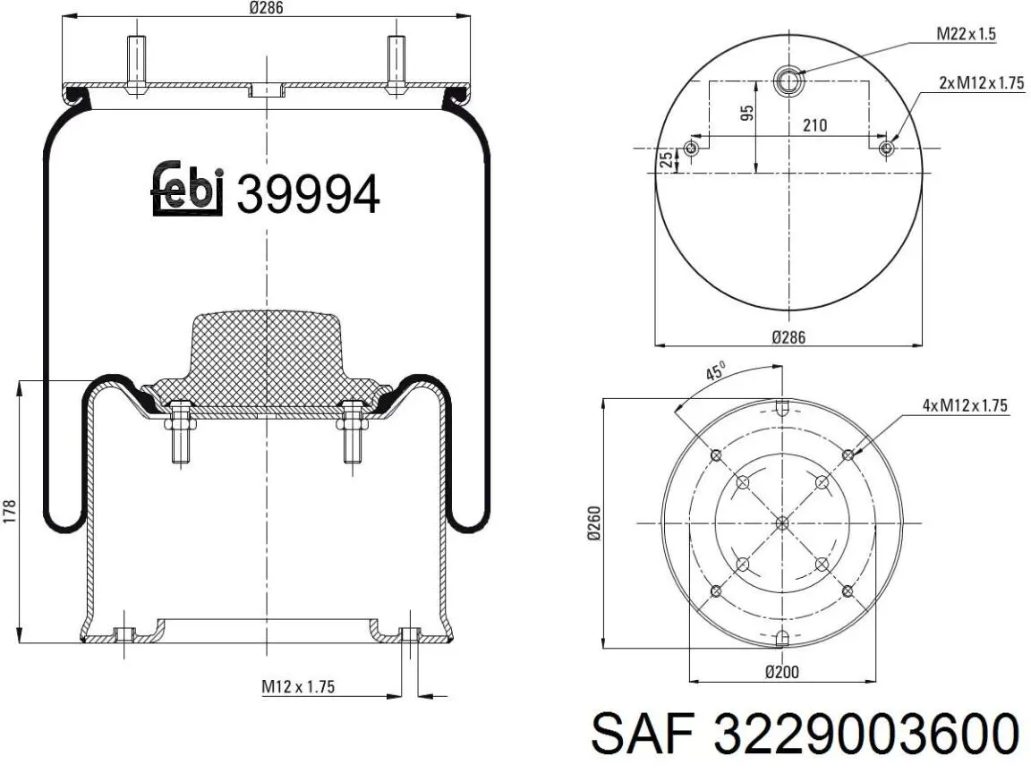 3229003600 SAF Пневморессора задняя