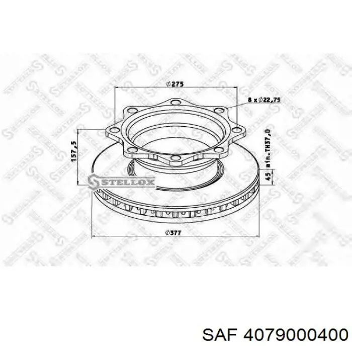 Купить 4079000400 SAF Диск тормозной задний