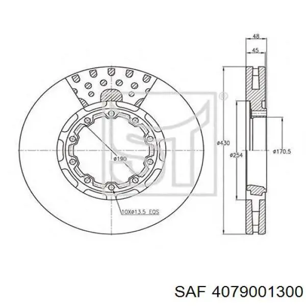 4079001300 SAF Дисковый тормоз