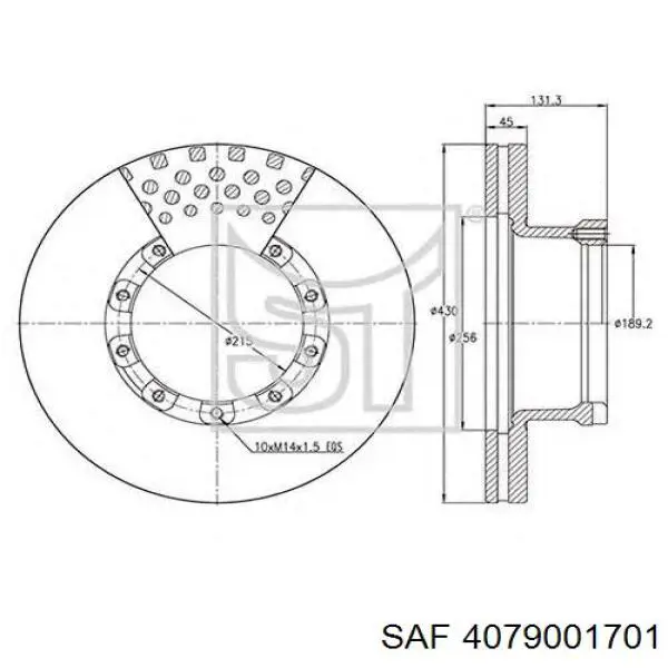 Задний тормозной диск SAF 4079001701 цена, от 146.62 USD