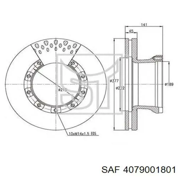 4079001801 SAF Дисковый тормоз