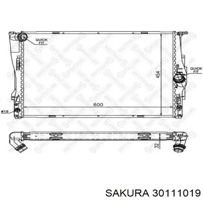 Радиатор 30111019 Sakura