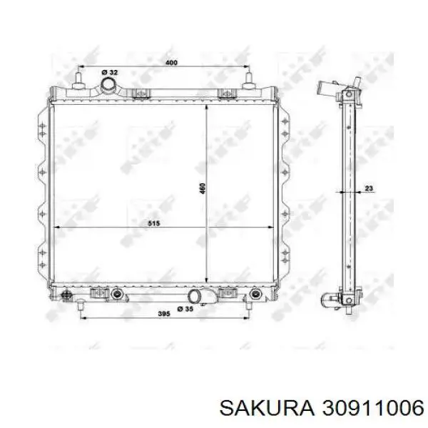 Радиатор 30911006 Sakura