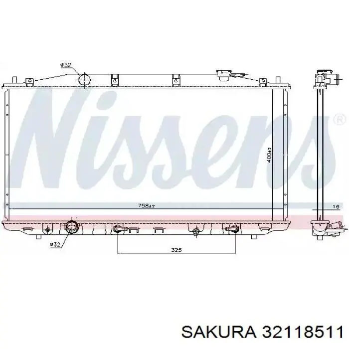 Радиатор охлаждения двигателя Sakura 32118511 цена, от 81.55 USD