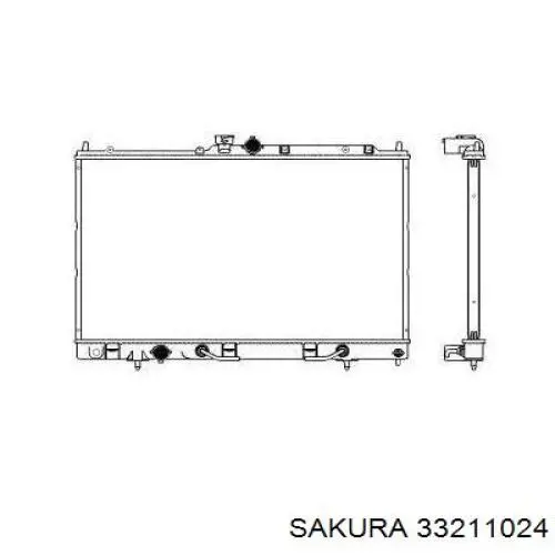 Купить 33211024 Sakura Радиатор водяной