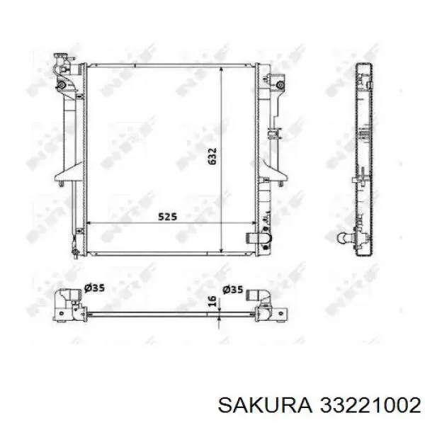 33221002 Sakura Радиатор основной