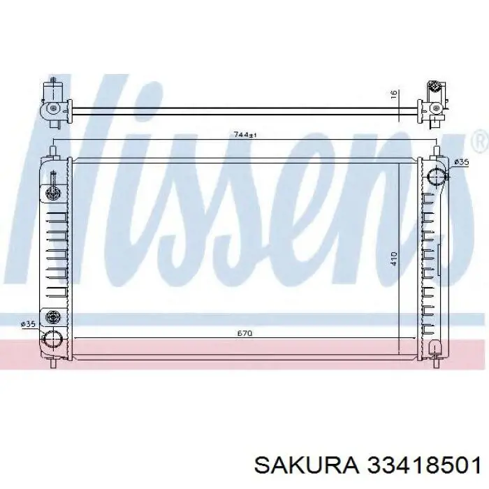 Радиатор охлаждения двигателя Sakura 33418501 цена, от 115.47 USD