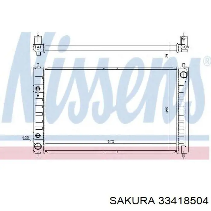 Купить 33418504 Sakura Радиатор водяной