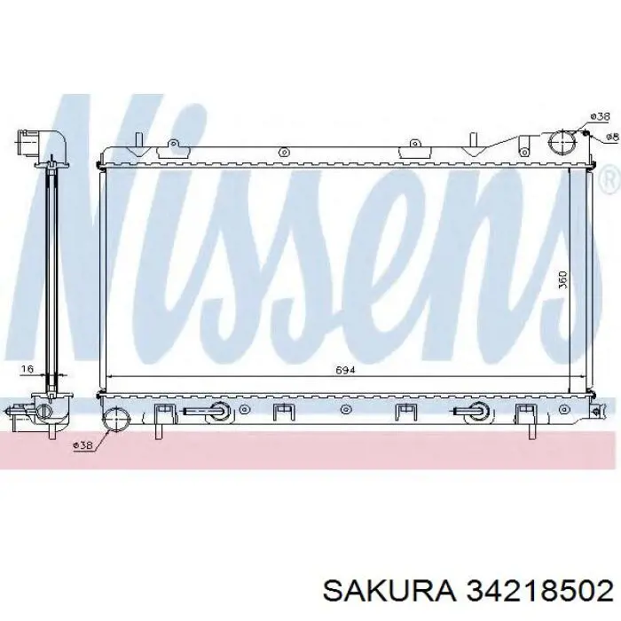 Радиатор охлаждения двигателя Subaru 45119SA050 цена, от 66.23 USD