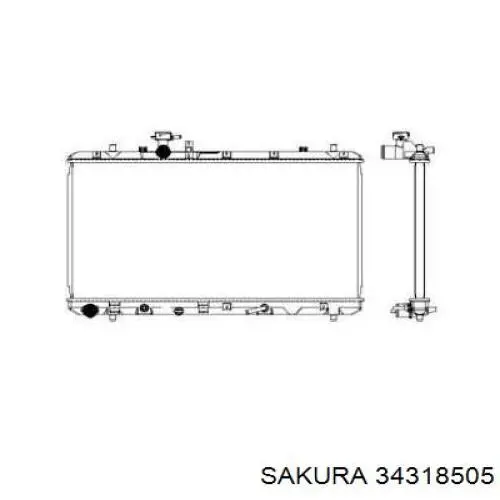 Radiador refrigeración del motor 34318505 Sakura