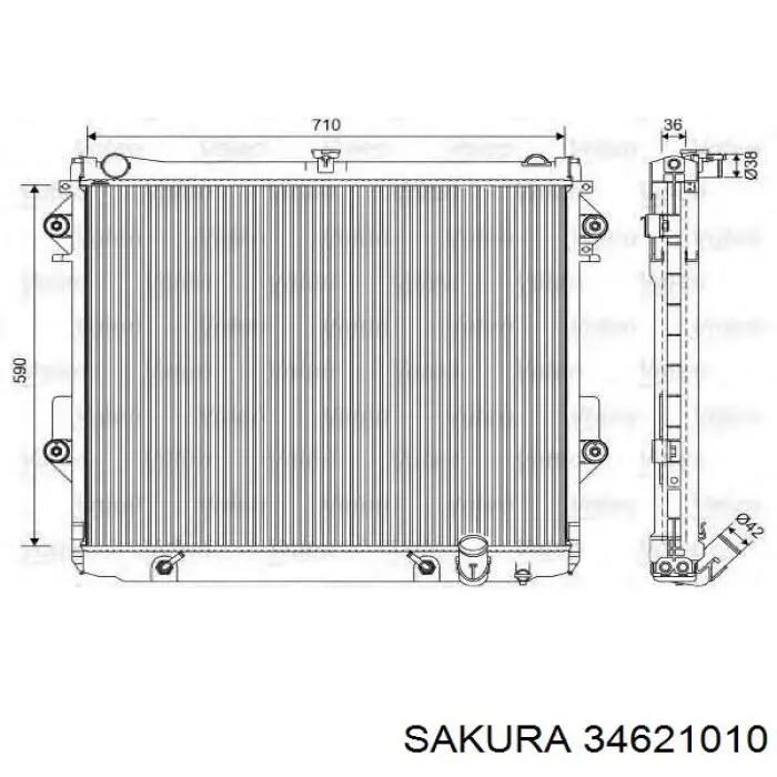 Купить 34621010 Sakura Радиатор водяной