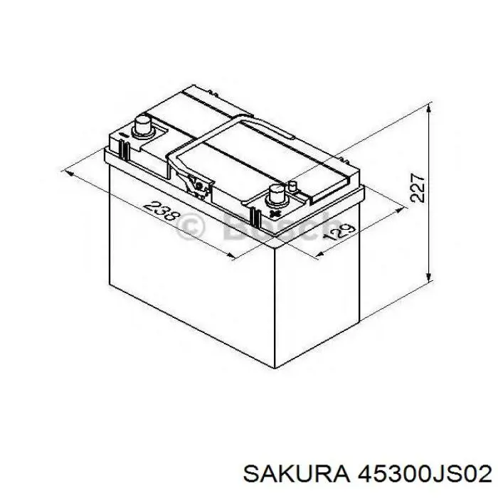 Аккумулятор автомобильный Sakura 45300JS02 цена, от 66.27 USD