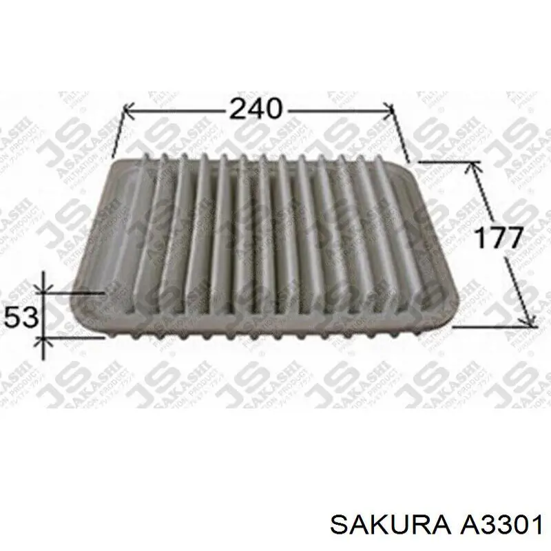 Купить A3301 Sakura Автомобильный фильтр воздуха