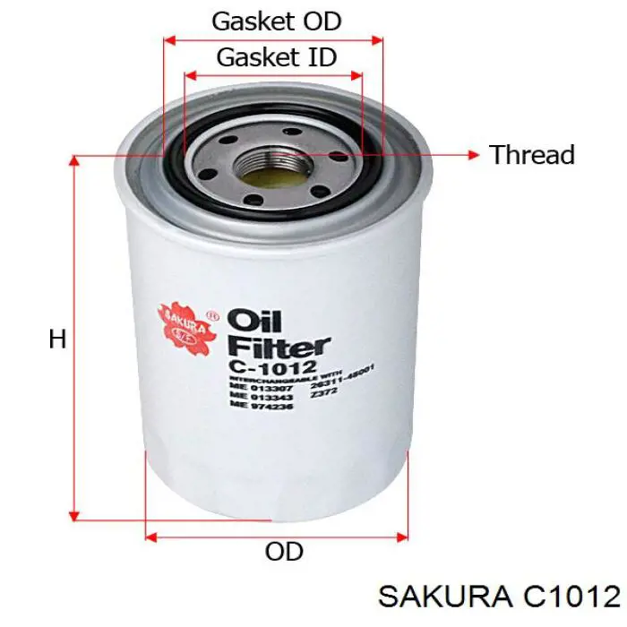 C1012 Sakura масляный фильтр
