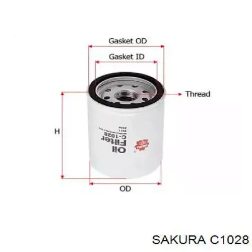 C1028 Sakura масляный фильтр