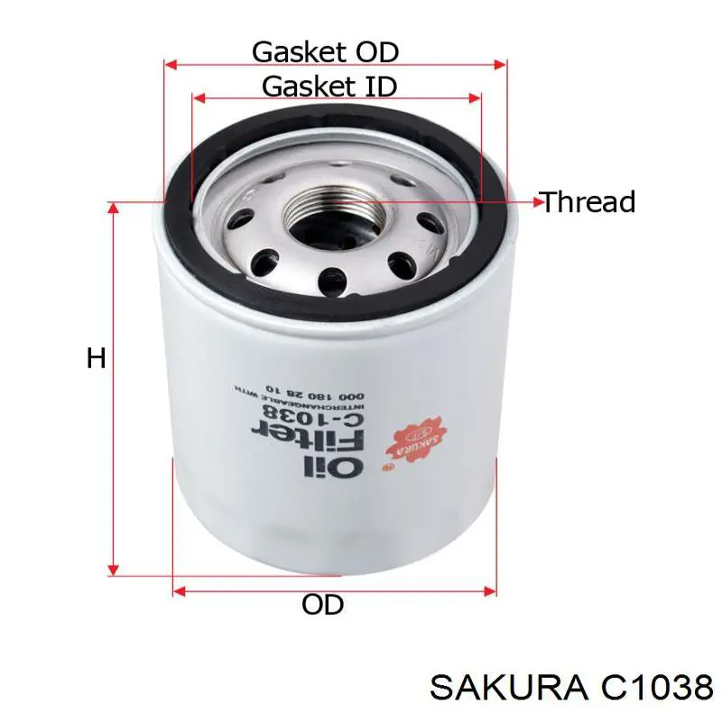 C1038 Sakura масляный фильтр